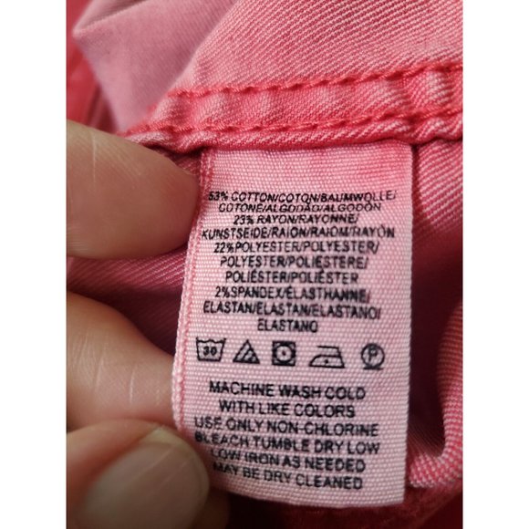 Free People Denim Mini Skirt Full zip Women waist 26" Red - Picture 4 of 8